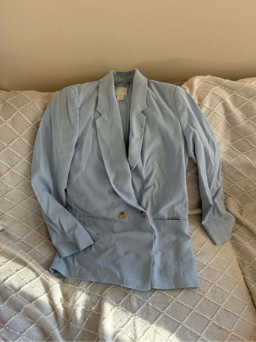 H&M Pale Blue Double-Breasted Women's Blazer